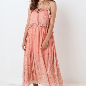 SPELL Hendrix Strappy Maxi Dress in Dusty Pink NWOT Size XS